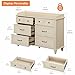 WAMPAT Beige Baby Dresser with 6 Drawers for Kids Room, Kids Dressers Wooden Double Dresser for Bedroom, Chest of Drawers Storage Organizer for Nursery Furniture