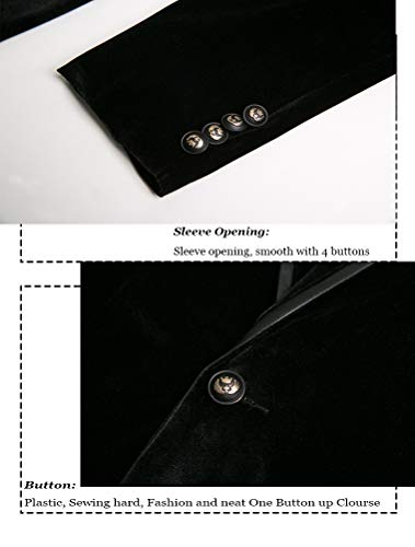 THWEI Mens Velvet Blazer Sport Coat Tuxedo Jacket for Prom Wedding Party Dinner4