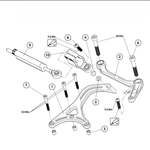 Amortisseur de direction Ducati Multistrada V4 RS avec support de fixation réglable