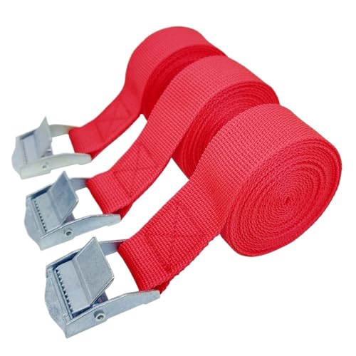 Correas de carga for cinturón de amarre con hebilla de 1M, 3 piezas, for coche, motocicleta, bicicleta con hebilla de Metal, cuerda de remolque, cinturón de trinquete fuerte for equipaje Cinta de Amar