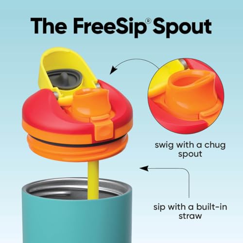 Image of Owala FreeSip Tumbler Insulated Stainless Steel Water Bottle with Built-in Straw and Side Handle, For Travel, Work, School, and Sports, 40oz, BPA Free, Leak Proof, Summer Sweetness