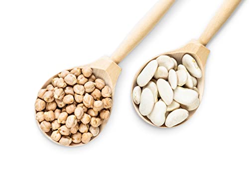 Organic Best Hummus Beans Bundle - Organic Garbanzo Beans, 1 Pound And Organic Great Northern Beans, 1 Pound - Non-Gmo, Kosher, Raw, Sproutable, Vegan #TOP3