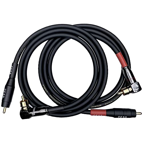 Image of CNCESS CESS-167-3f RCA Right Angle to Straight Type Male to Male Preamp Jumpers Patch Cable, 2 Pack (3 Feet)