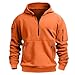 Boys Quarter Zip Hoodies Casual Fall Winter Fashion Long Sleeve Hooded Sweatshirts Baggy Comfy Y2k (Orange, 8-9 Years)