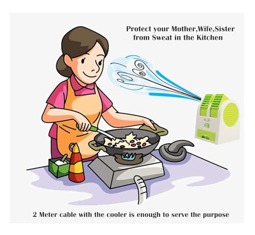 Image of Portable Mini Air Cooler with Dual Blower & Ice Chamber