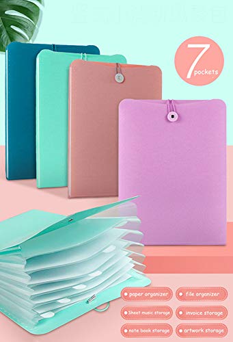 Antimax Vertical Expanding Accordion Folder With 7 Pockets Paperwork Organizer Document Wallet Briefcase Business File Organizer Bag A4 Letter Size Elastic Rope Closure Chocolate #TOP6