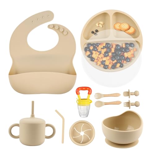 SHGMEET Silikon Baby Geschirrset mit Saugnapf