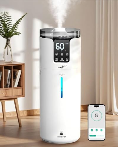 Lacidoll 16L Smart Humidifier large room, Whole house Humidifier for Home 1500 sq.ft with APP/Voice/Remote Control, Ultrasonic Cool Mist Humidifiers for Bedroom, Plants, office with Tube, White