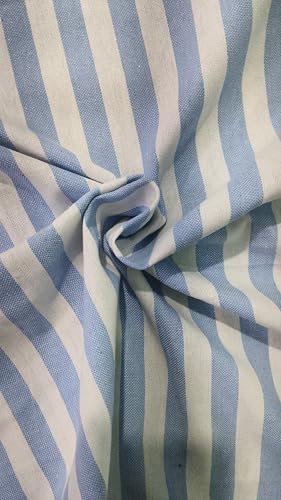 Image of Khadi Handloom Handmade 210TC Single Bed Sheet Cotton 7.5X5 feet Superfine Premium Cotton bedsheet Single Bed Combo & Single Pack (Sky-stripe-90X53, Full)
