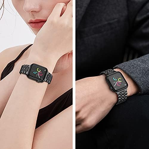 Miniatura 3 de Tasikar Compatible con Apple Watch Strap de 1.929 in 1.772 in 1.732 in 1.654 in 1.614 in 1.575 in 1.496 in, correa de metal de acero inoxidable