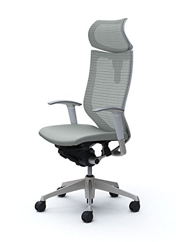 オカムラ オフィスチェア バロン 可動ヘッドレスト 可動肘 座クッション ライトグレー CP81DW-FDF3