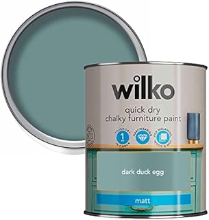 wilko Quick Dry Chalky Paint, Hardwearing Quick Dry Paint, Suitable for Kitchen, Bedroom, Living Room (Chalk White, 750 Millilitre)