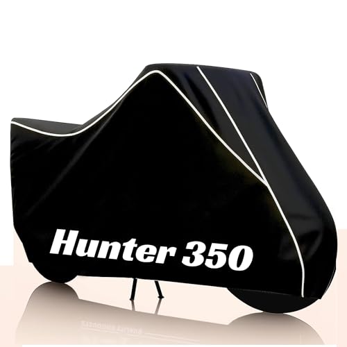 Image of Kayme Hunter 350 Water Resistance Bike Cover Heavy Duty Premium Taffeta Motorcycle Cover | UV Protection, Dustproof, All Weather, Scratchproof, Two Wheeler Body Cover with Elastic Bottom (Black White)