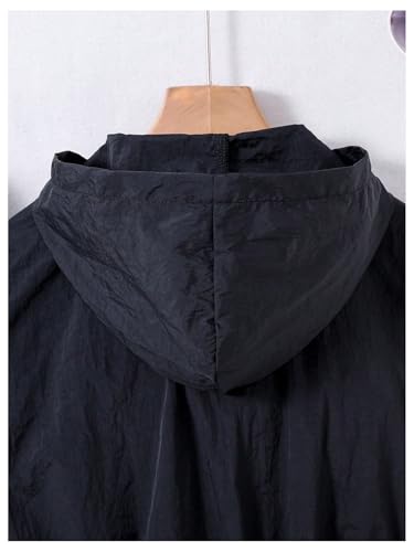 Verdusa Girl's Drop Shoulder Zip Up Hooded Jacket Outwear with Pockets4