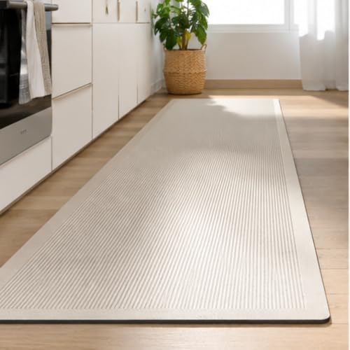 Image of HomeCloud Rubber Kitchen Mats for Floor Set of 2 Pcs | Non-Skid, Soft Absorbent Rugs for Kitchen, Laundry, and Hallway | 120x40cm, 40x60cm| 4mm Thickness(Mustard Lining)