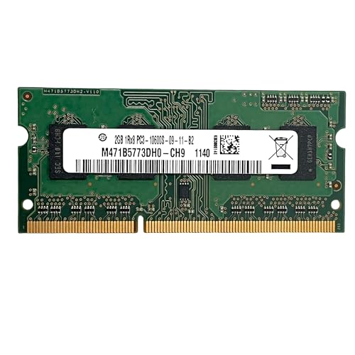 Memoria RAM de 2GB DDR3 SODIMM 1Rx8, 2 GB, 1333 MHz, PC3 10600S, 204 Pines 1.5V para Ordenador computadora Portátil Notebook Laptop RAM2GB1Rx8