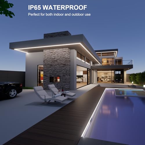 Tira de LED impermeable JOYLIT 16.4 pies 3000K luz cálida miniatura 4
