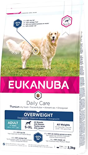 Eukanuba Daily Care Overweight / Sterilised Trockenfutter – Fettarmes Spezialfutter für übergewichtige oder kastrierte Hunde, 2,3 kg