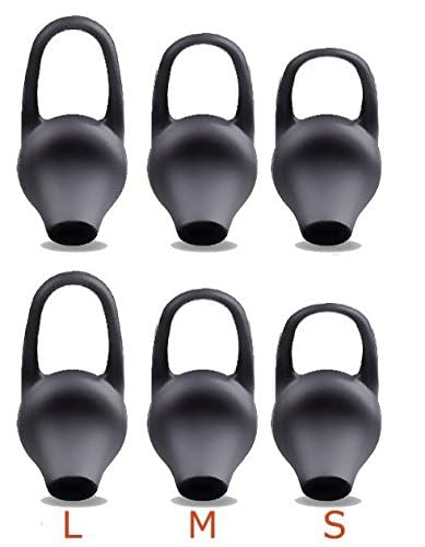 Sound Wave S,M,L 3ｻｲｽﾞ合計6個セット 耳にぴったりフィット&痛くならない､ずれ落ちない､ シリコン製 ユニバーサル イヤーチップ ブラック SMLサイズ 各2個 6個セット 互換性 For Bluetoooth Headset イヤーチップ ワイヤレス ヘッドセット用 アクセサリ Black 落ち防止 イヤーチップ Uni ET黒 (SML6個)