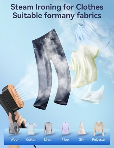 Image of Steamer for Clothes,Sundu Portable 2-in-1 Travel Steamer&Iron,15s Fast Heat-up,100ml Water Tank,Ironing Gloves,25 Min Powerful Continuous Steam,1000W&4 Modes Light Steam Iron for Travel&Home(Black)