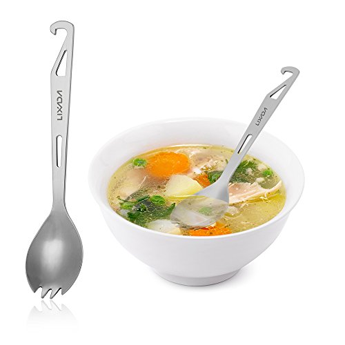 Nishore Stainless Steel Spork com abridor de garrafas Lightweight Outdoor Dinner Spork Talheres para