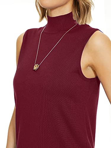 Image of INKOFF Sleeveless Mock Neck Turtleneck Knit Tops Women Dressy Casual Sweater Vest Business Work Tank