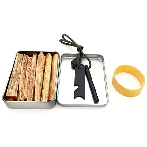 CZ-XING Fire Starter Kit Set ,Emergency flint starter, Magnesium rod Flint Fire Starter(fire rod) waterproof box, Outdoor Fatwood Stick Fire Starter Survival Tool Cover