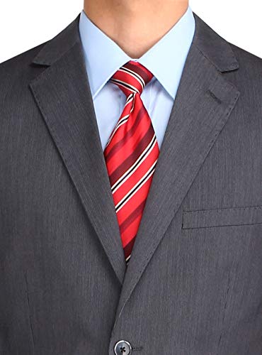 DTI BB Signature Men's Two Button Sharkskin Suit Jacket Modern Fit Blazer Pants3