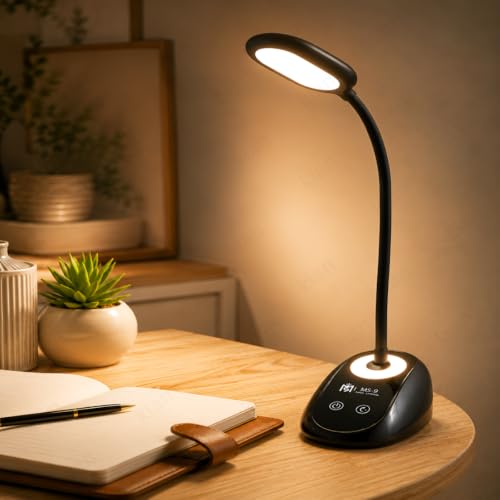 Image of Kian 3-in-1 LED Desk Lamp with Pen & Phone Holder,1200mAh Battery - USB Rechargeable Study Lamp with Touch Sensor, 3 Light Modes, Eye Protection & Warm White, (Pack of 1) (Lamp 5)