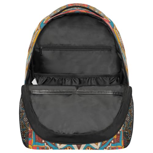 Vintage Ethnic Mandala Pattern Kids Backpack, Lightweight School Bookbag Large Capacity Laptop Backpack Water Resistant Daypack Shoulder Bag for Teenager Boys Girls3