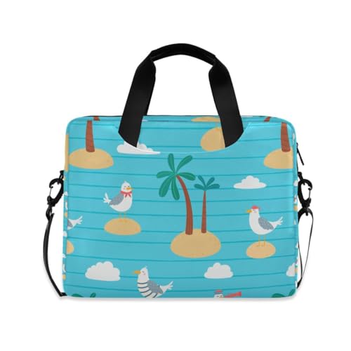 MiaoLD パソコンケース PCケース 鳥柄 アロハ ハワイ ブルー ノートPCインナーケース 15.6インチ A4対応 耐衝撃 超強保護 ノートパソコンバッグ ビジネスバッグ レディース メンズ 通勤 通学 出張 手揚げ ショルダー付き 男女兼用