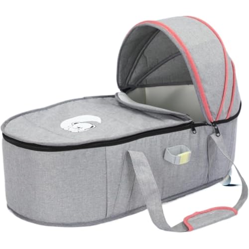 KQQK折りたたみ式ベビー用暖房扇風機新生児用ポータブルベビートラベルベッド0~12ヶ月屋内外 (グレー)