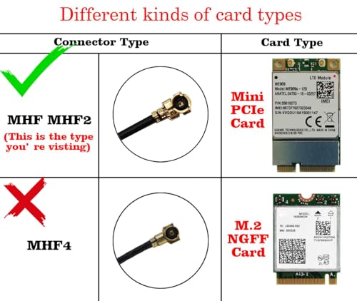 Image of Internal Laptop WiFi Antenna 8dBi Dual-Band Mini PCIe U.FL MHF1 Cable 50cm | 2.4GHz 5.8GHz, PCB design, UFL Connector. Mini PCIe wifi card antenna only-not for M.2 /NGFF