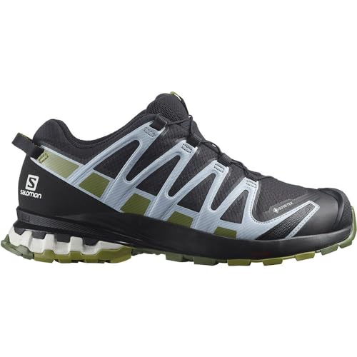 Salomon Salomon XA PRO 3D v8 Gore-Tex Women's Trail Running Shoes, BLACK/GREEN MOSS/ZEN BLUE, 24.5 cm