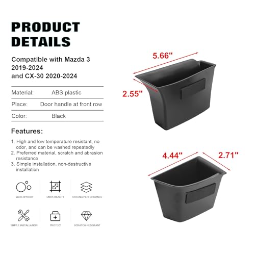 Organizador para puerta de auto negro miniatura 7
