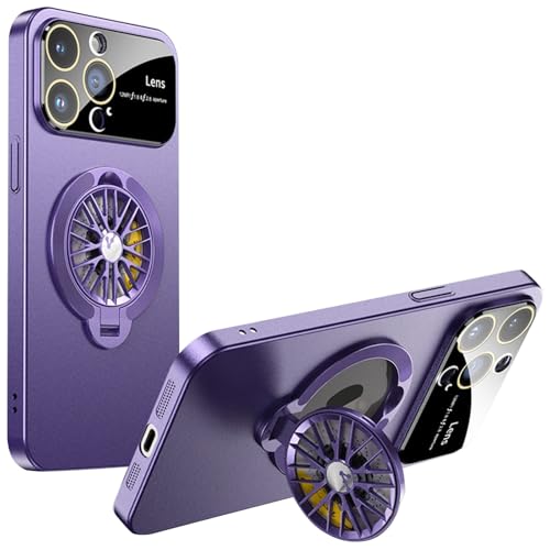 Coque rigide mate iPhone 16 Pro magnétique violet foncé haut de gamme avec protège-objectif