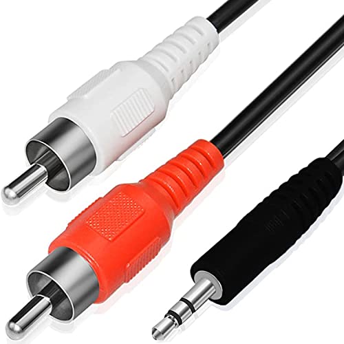 Retoo Cable 2 RCA Audio 3,5mm, Cable Jack Macho Doble Chinch 150cm, Aux RCA Estéreo Para Hi-Fi Altavoces Cine En Casa, Adaptador Audio Universal