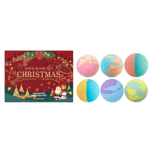 Lot de 6 bombes de bain surprises pour enfants, bombes de bain naturelles, bombes de douche douces pour Noël, relaxation, hydratation, adaptées pour femmes, enfants et hommes