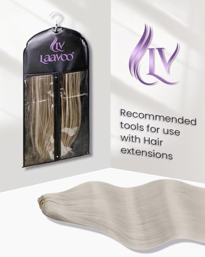 Image of LaaVoo Clip In Hair Extensions, for party, 16 Inch 5Pcs 80g | Clip In Hair Extensions Real Human Hair Present Uniform Hair Tone, For Professional Salon Styling