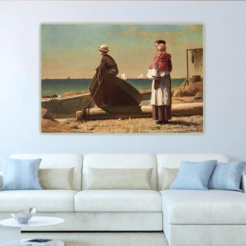 Impression toile peinture à l'huile Winslow Homer grand format déco salon moderne