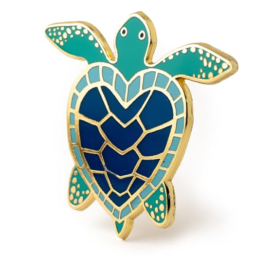 Sea Turtle Enamel Pin - Cute Ocean Animal Pin, Save the Turtles Marine Life Accessory, Beach-Themed & Eco-Friendly Turtle Lover Gift, Handmade Sea Life Collectible