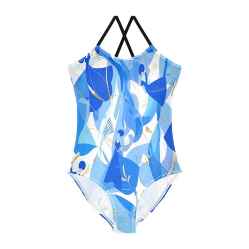 Cartoon Dancer Blue KidsToddler Swimsuit Cover up Girl Bathing Suit Girl Beach Swimwear trajes de ba?o para ni?as