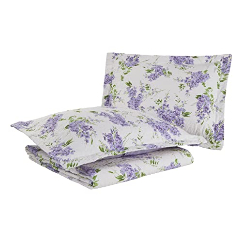 Laura Ashley Home - Keighley Collection - Quilt Set - 100% Cotton, Reversible, Lightweight Bedding With Matching Sham(S), Pre-Washed For Added Softness, Twin, Lilac #TOP4