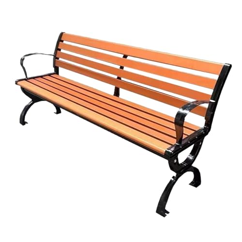 ZMTGLTG Banco Exterior De Hierro Forjado con Respaldo Curvo Y Listones De Madera Plástica, Un Asiento De Ocio For Patios Y Parques.(120cm)