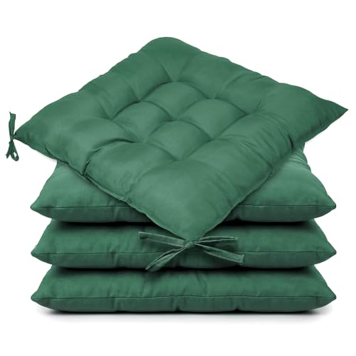 APXEL Coussins de Chaise, Lot de 4 Rembourrage de Chaise avec Attaches 40x40x6 cm, Galette de Chaises Extérieur pour Intérieur et Extérieur pour Jardin,...