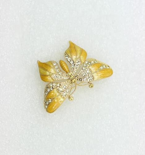 Image of Gorgeous Rhinestone Crystal Enamel Butterfly Pin Brooch