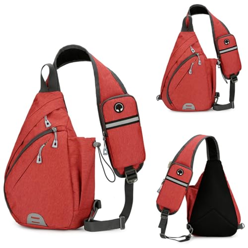 Crossbody Sling Backpack Sling Bag for Men Women Travel Hiking Chest Bag Daypack (Orange)2