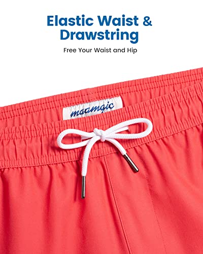 Image of maamgic 5inch Mens Swimming Trunks with Compression Liner 2-in-1 Swim Trunks Stretch Quick Dry Swim Shorts Zipper Pockets