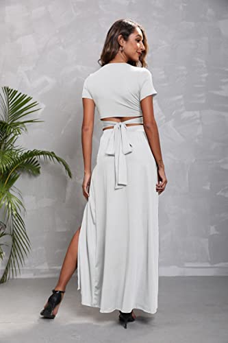Image of MESLIMA Two Piece Dresses Sets for Women Summer Boho Maxi Dresses