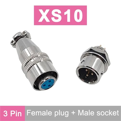 Connecteurs XS10-3 broches push-pull plaqués or pour liaisons électriques haute fidélité